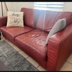 Leather Loveseat Sleeper Sofa - Great Deal At $75