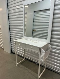 Lufeiya White Makeup Vanity Desk with Mirror