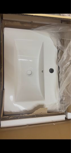 Ceramic Rectangular Vanity Top in White,24”x16”   Code 410-1  $40