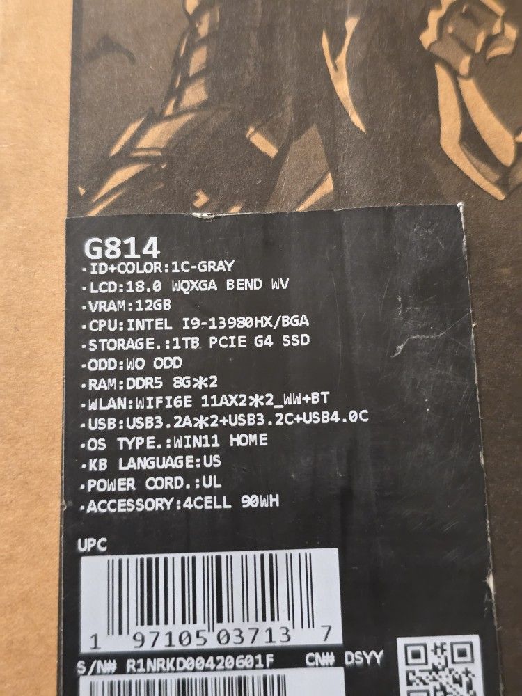 Gaming Laptop Asus ROG Strix G18 G814 18 240Hz QHD+ 2.2 GHz i9-13980HX 16GB 1TB SSD RTX 4080 Open To Trades