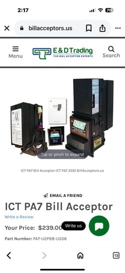 ICT PA7 Bill Acceptors