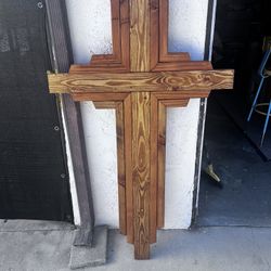 Wood Cross  60” High 3”wide Made From 2x4’s. Weights 40lbs.  Original 