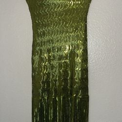 Tube Top, Fringe, Sequence Dress - Size m