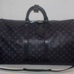 Louis Vuitton Monogram Eclipse Keepall 55 Bandouliere  Duffle Bag