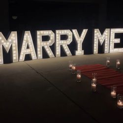 Marry Me Marquee Letters