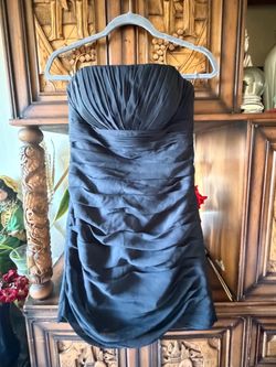 Bill Levkoff Black Ruched Strapless dress Size 6