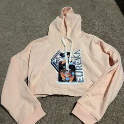 Women’s Eureka Peach Cropped Anime Hoodie 