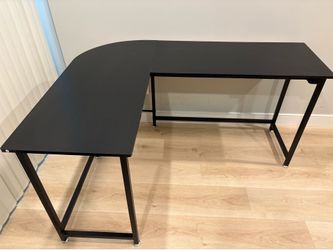 Wood Black L-Shape Desk 58x44x19