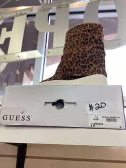 Guess Guinna Leopard Print Ankle Boot