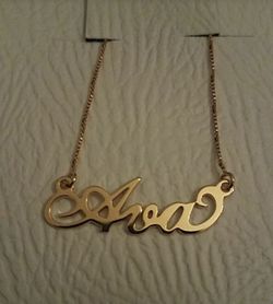 AVA Name Necklace 18kt Gold Plated
