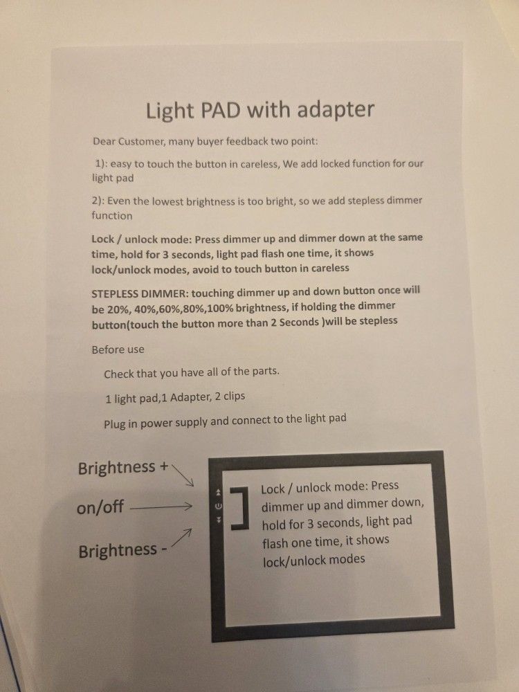 Light Pad With Adapter
