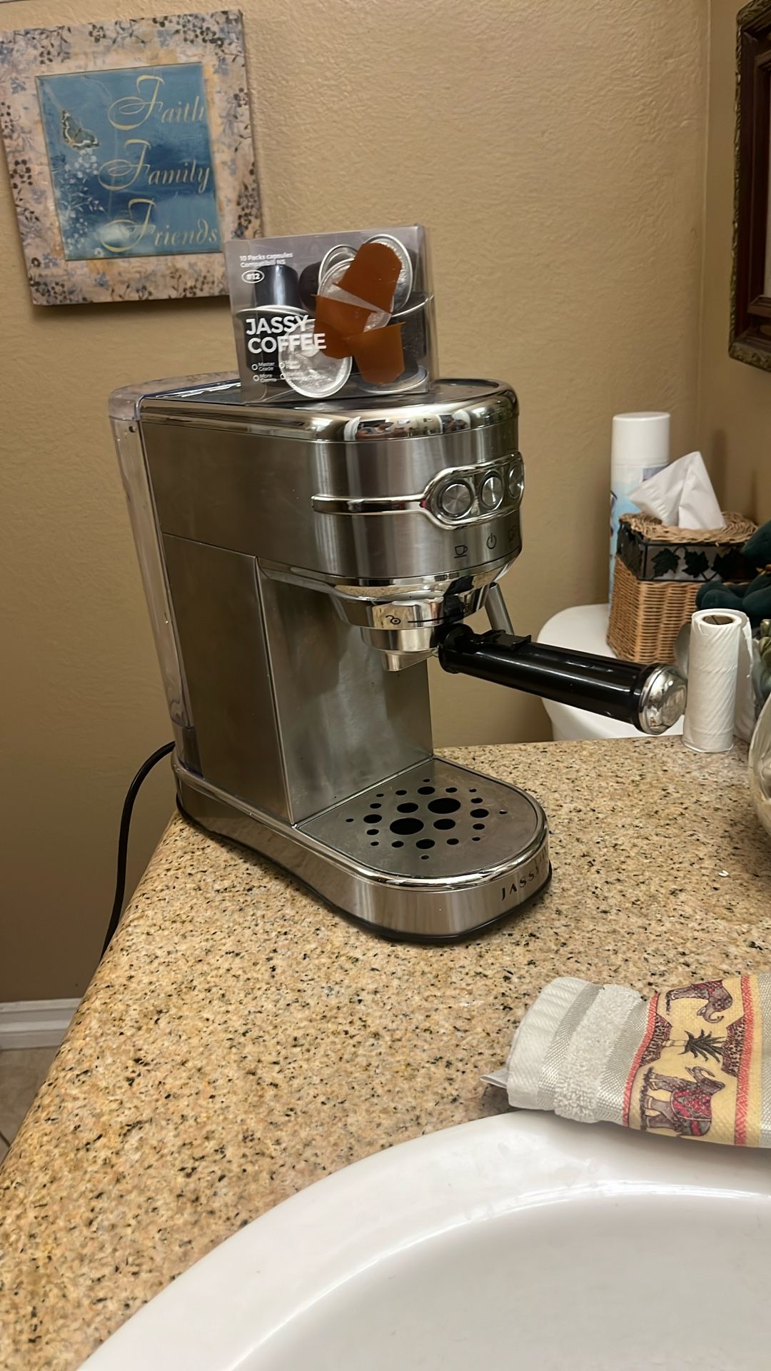 Jassy Expresso Maker -20 Bar Cappuccino Coffee Machine with Milk Steamer