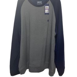 NEW Izod Advantage Performance 2XL XXL Mens Sweatshirt Stretch Gray Long Sleeve 