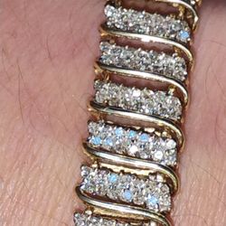 10k 7 Carats Natural Vs Diamonds Bracelet 