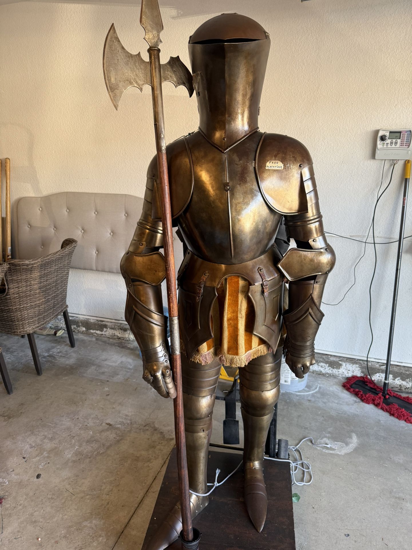 Armor Statue And Diver Helmet