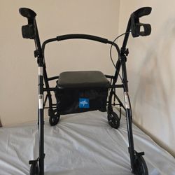 Four Wheel Walker W/Brakes & Seat