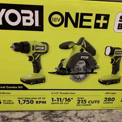 New Sealed Ryobi One + 3 Tool Combo Pack