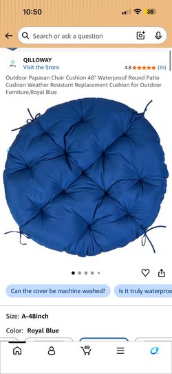 Papasan chair cushion 48” NEW