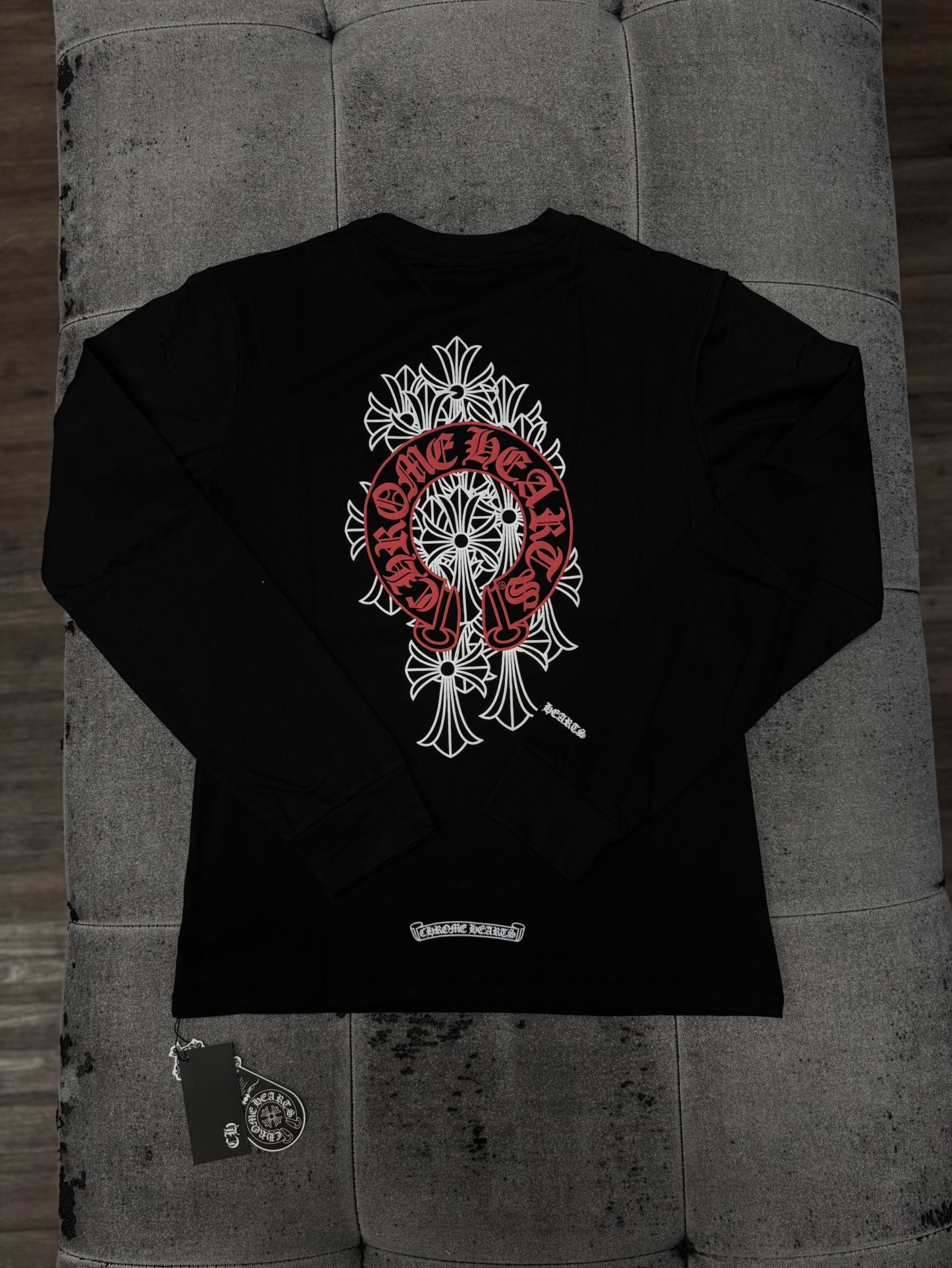 Chrome Hearts Cemetery Cross Long Sleeve Black T Shirt 
