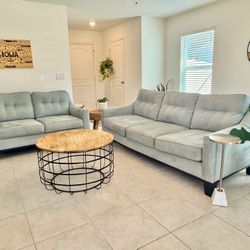 Gray/ Blue Sofa Set!