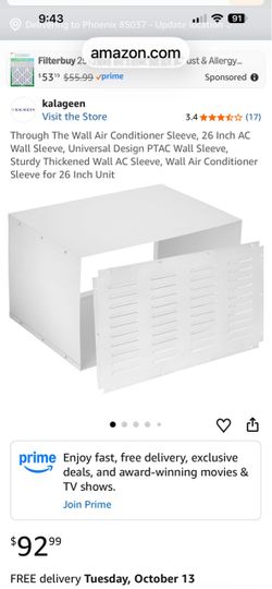 Through The Wall Air Conditioner Sleeve, 26 Inch AC Wall Sleeve, Universal Design PTAC Wall Sleeve, Sturdy Thickened Wall AC Sleeve, Wall Air Conditio