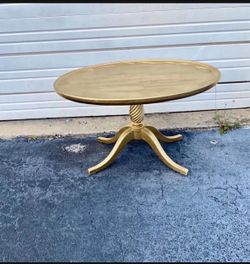 Gold wooden small coffee t a b l e / end t a b l e … 30” wide.  21” depth, 18” high … $40