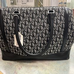 Christian Dior Trotter Doctor Bag Canvas/leather Hand Bag 