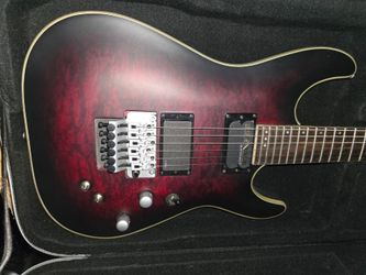 checter Guitar Research C-1 Platinum Electric Guitar - Satin Crimson Red Burst