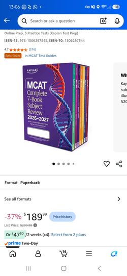 Kaplan MCAT study books