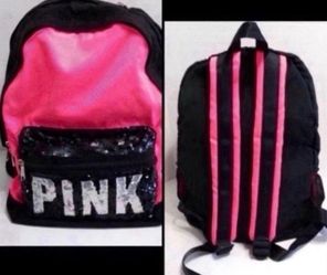 NEW PINK LOGO BLING CAMPUS BACKPACK LIMITED EDITION