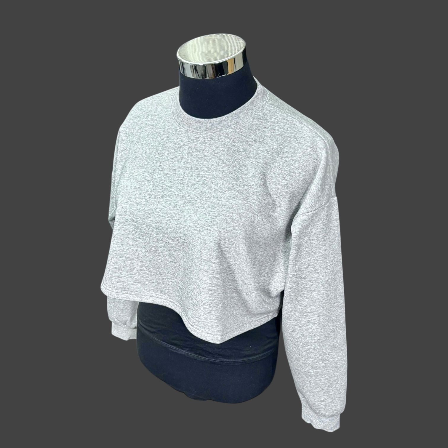 IVL Collective Women’s Cropped Crewneck Sweatshirt Fleece Heather Grey Sz M