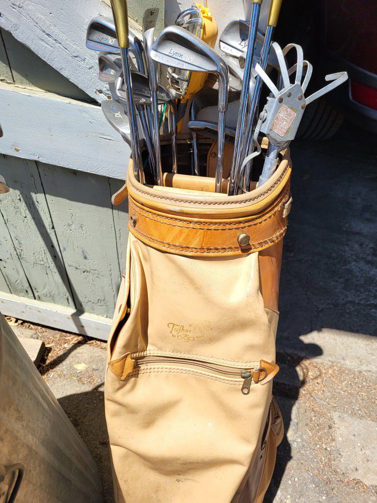 Vintage Tuf Horse Pga Golf Bag With Lynx 10 Clubs Limited Edition