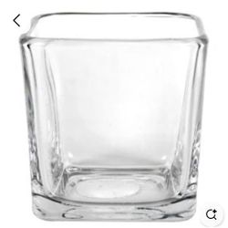 5 Cube Glass Cup Vases Candle Holders Centerpieces 3.5"X 3.5" Wedding N Party