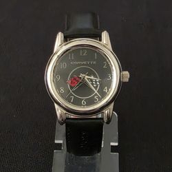 Corvette Black Leather 36mm Watch TMGM TX0298 Official Licensed Works 