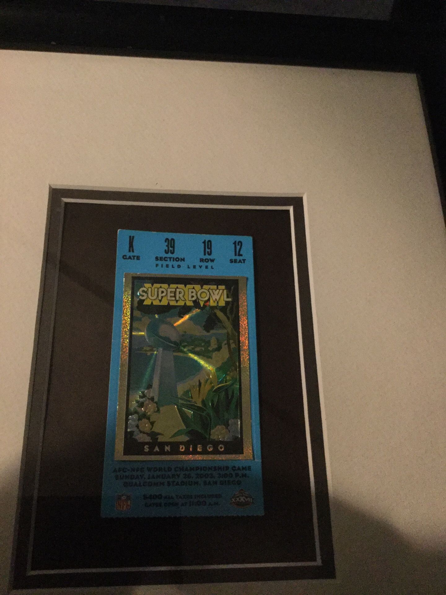 Autographed Super Bowl Ticket from Dwight Clark