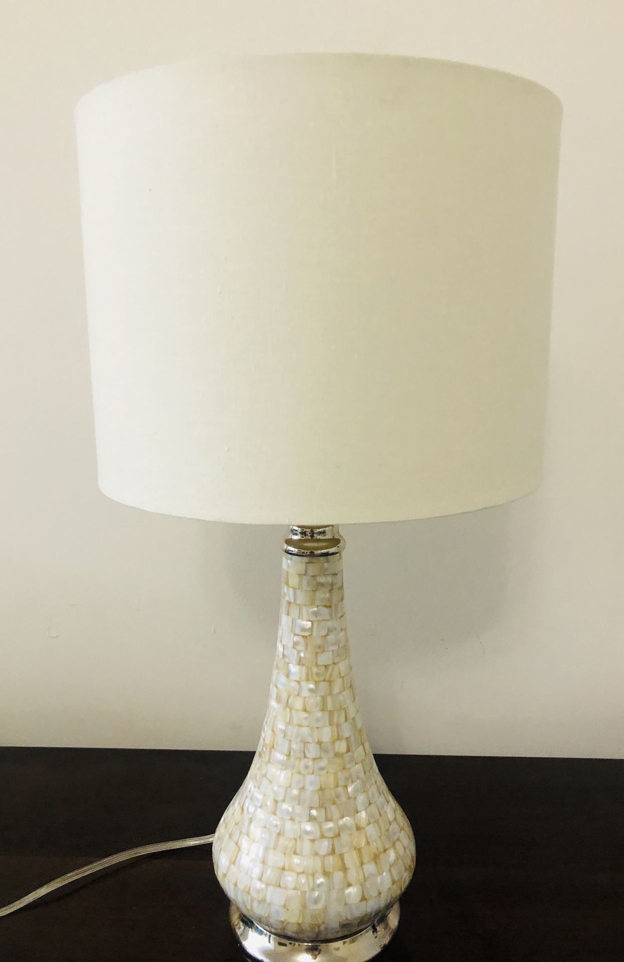 Table Lamp —Mother of Pearl & Silver—New