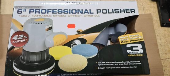 AutoSpa 94009AS Dual Speed 6" Professional Polisher with 3 Bonus Bonnets