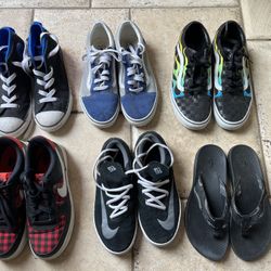 Boys shoes - 6 Pairs - Collection of Vans, Nike, Converse, Chaco