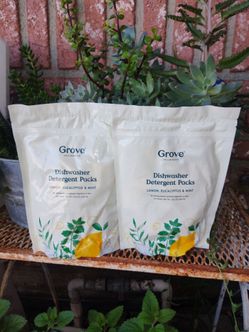 Grove dishwasher detergent pack lemon eucalyptus and mint