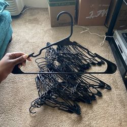 36 Black Hangers