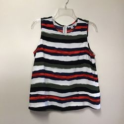 Women’s HALOGEN (Nordstroms) 100% polyester sleeveless Striped top… Size medium