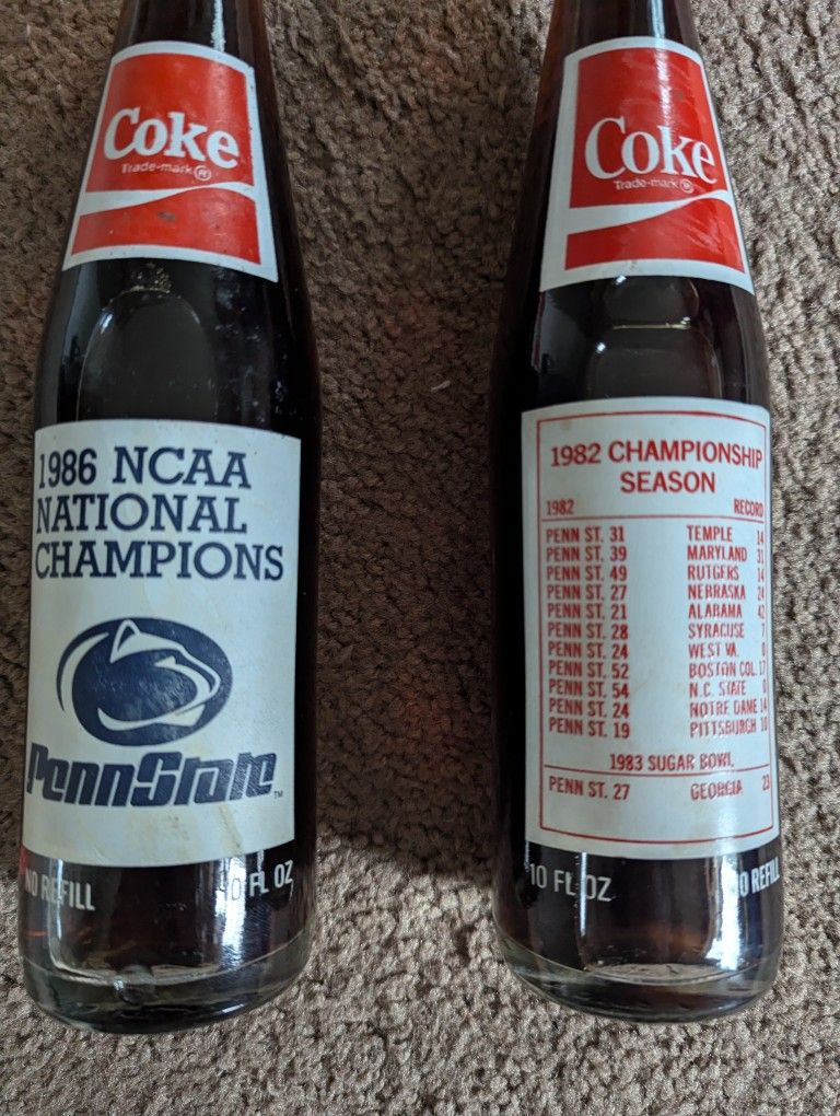 Penn State Championship Coke Bottles