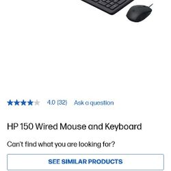 Keyboard And Mouse Brand New In Box HP150