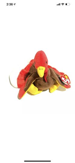 RETIRED RARE ORIGINAL TY BEANIE BABY "GOBBLES" THE TURKEY 1996 TAG ERRORS MINT