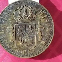 Original Rare Spanish Colonial 8 Reales Coin Medallion Mold King CharlesIV