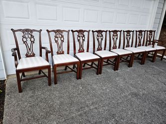 Set of 8 Chippendale Style Dining Chairs