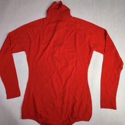 Long Sleeve Bodysuit  Red Turtle Neck Body Suit Top Jumpsuit vintage 