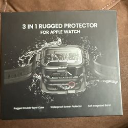 Khaki Rugged 3 In 1 Apple Watch Protector With Band