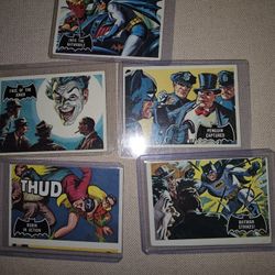 5 1960s BATMAN vintage Cards