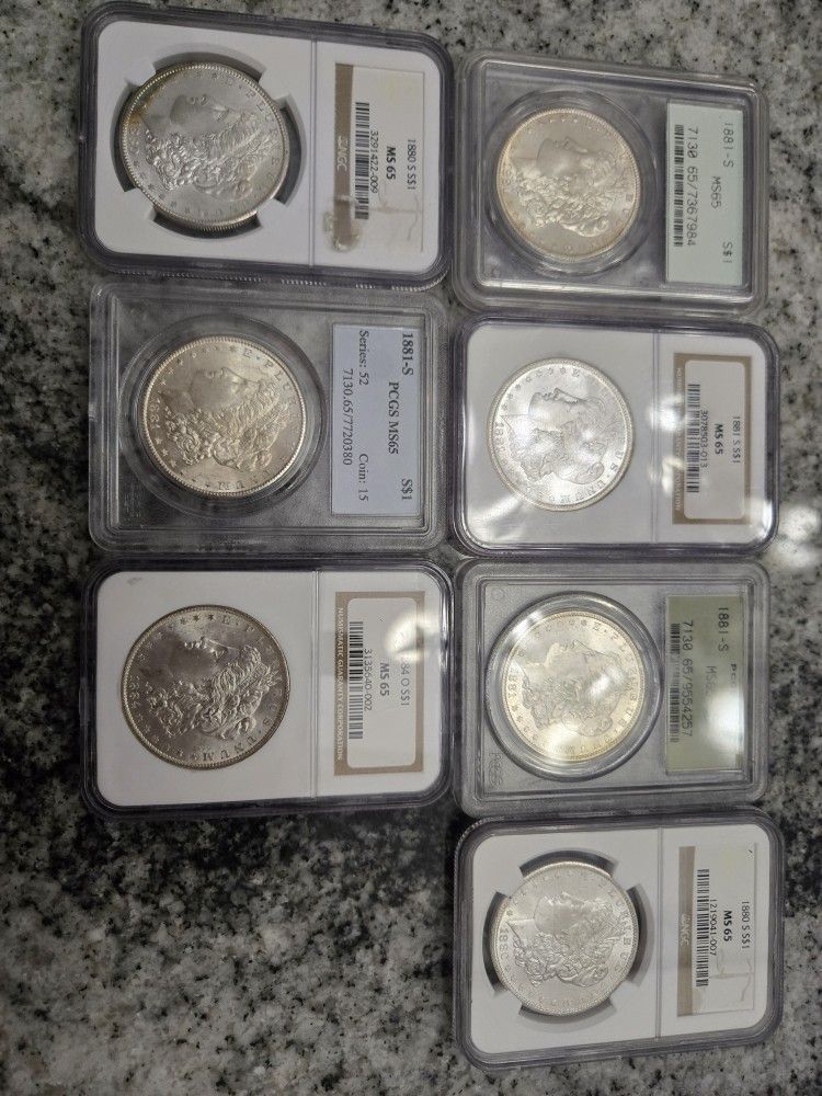 Morgan Dollars MS65 1880's